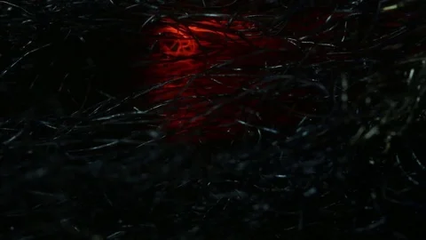 Fire Glows Through Steel Wool MAC Stock Footage 74530035