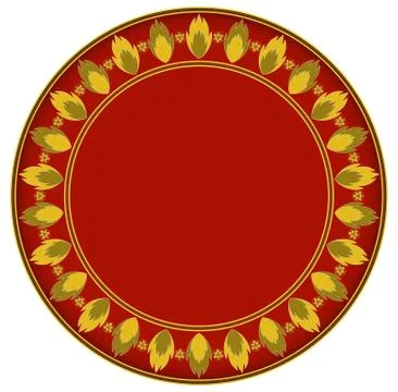 Fire gold circle frame 스톡 일러스트