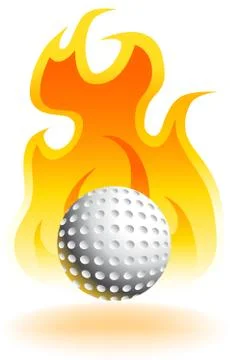 Fire golfball - 3d Stock Illustration