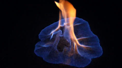 Fire On Granite Plate Slow Motion Stock Footage 40494695
