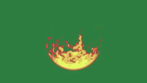 A fire on green background and ball screen with it isolated isolated on green Stock Footage 336890095