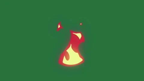 A fire on green background and screen red flame green screen animated Stock Footage 335681476