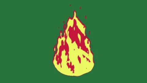 A fire on green background and screen with it green screen animated chromakey Stock Footage 335682582