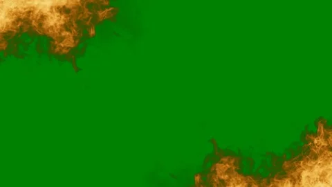 Fire green background green screen animated chromakey background backgrounds Stock Footage 314064526
