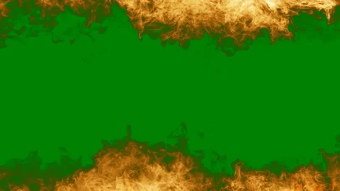 Fire green background smoke flames green screen animated chromakey background Stock Footage 314063927