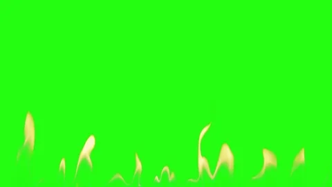 Fire on green box background Stock Footage 96065862