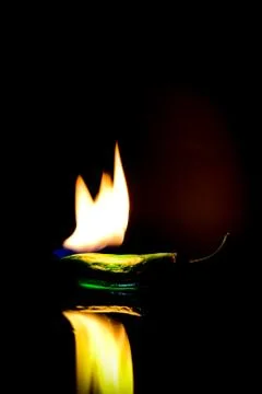 On fire - green pepper burning Stock Photos