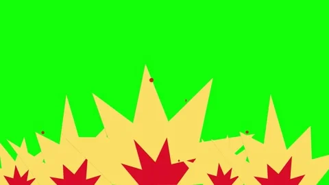 Fire on green screen 2D motion graphics animation (Chroma key) Stock Footage 312422972