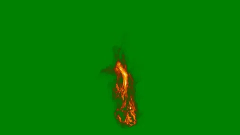 Fire green screen animated chromakey background creative elements cartoonish Stock Footage 314063926
