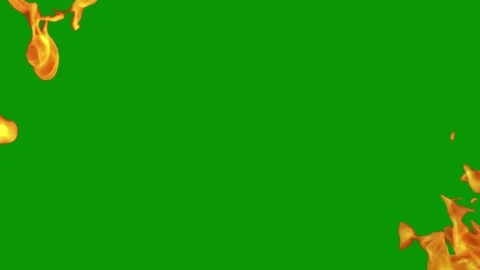 Fire green screen bunch yellow flowers lot falling leaves animated chromakey Stock Footage 314064192