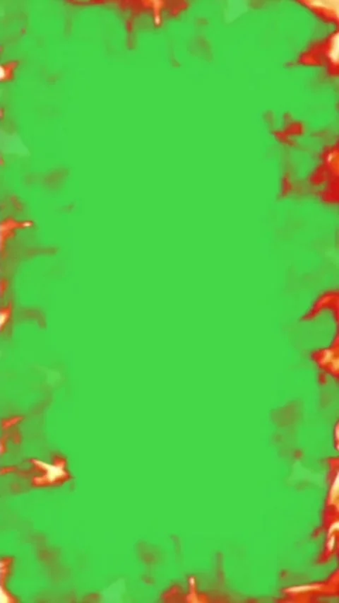 Fire Green Screen Chromakey Vertical Flame Border Effect Stock Footage 346500572