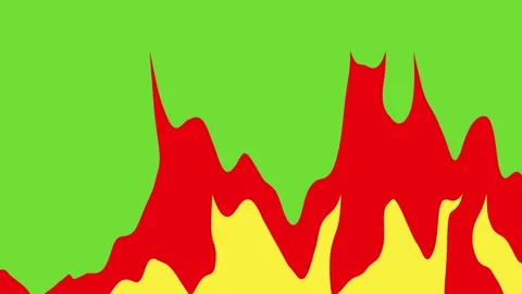 Fire on the green screen. Flames of fire on a green background. Stock Footage 238815413