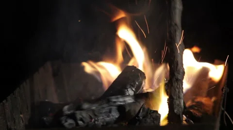 Fire in the grill Stockbeeldmateriaal 49913065