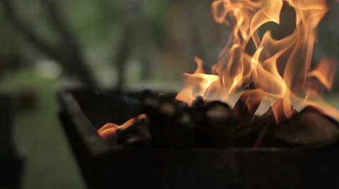 Fire on the grill Video stock 61536234