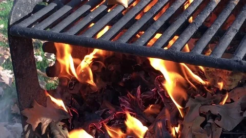 Fire in Grill  스톡 동영상 80845931