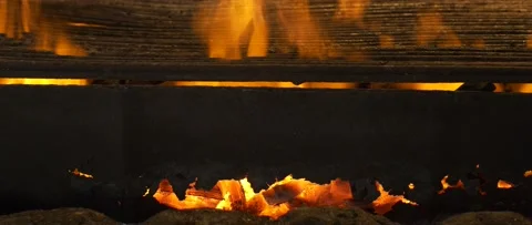 Fire in the grill Stock Footage 234951893