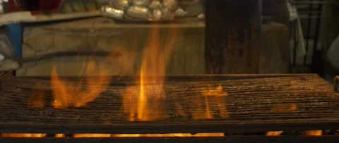 Fire in the grill Stock Footage 234951898