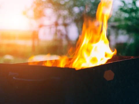 Fire For Grill Stock Photos