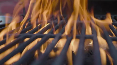 Fire on the grill1 Vídeos de archivo 245466087