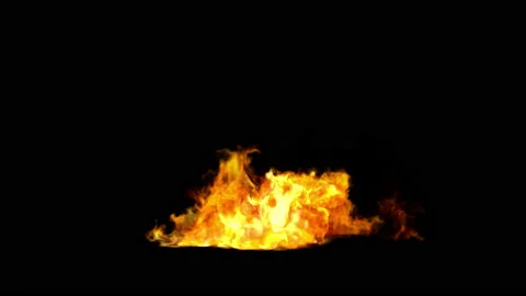 Fire on Ground Loop Stock Footage 135255231