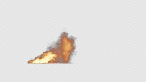 Fire on Ground in Wind with Alpha Channel Stock Footage 145345524