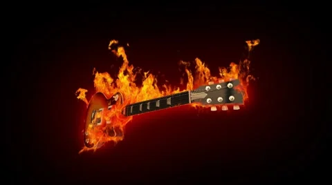 Fire guitar 2 Stock Footage 7906492