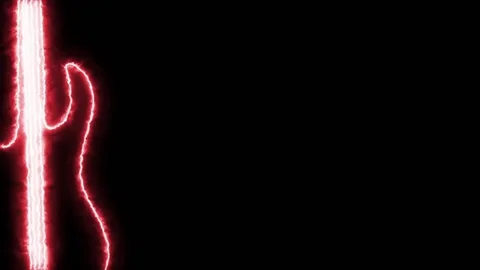 Fire guitar on black background Stock Footage 98229884