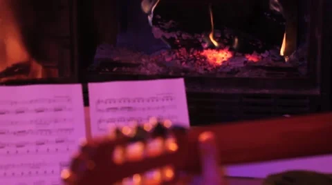 Fire &amp; guitar Video stock 49652849