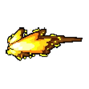 Fire gun flash pixel art vector illustration イラスト素材