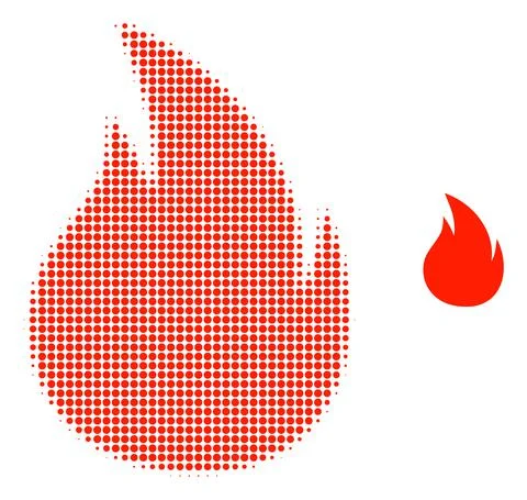 Fire Halftone Dot Icon Stock Illustration