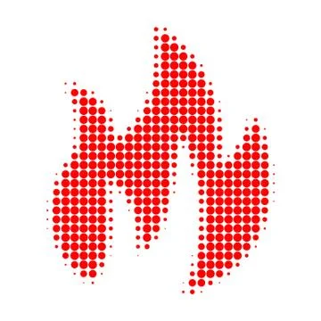 Fire Halftone Dotted Icon イラスト素材