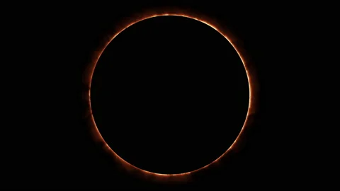Fire Halo Solar Eclipse Loop Stock Footage 166708211