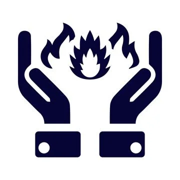 Fire, hand, burn, fire on hand icon Stock Illustration