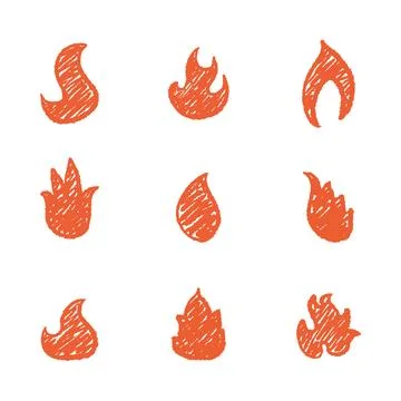 Fire hand drawn vector illustration Stock Illustration