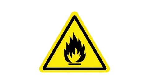 Fire Hazard Warning Sign animation on white background Vidéo 334584761