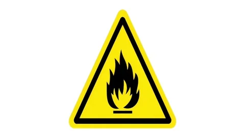Fire Hazard Warning Sign animation on white background Vidéo 334584845