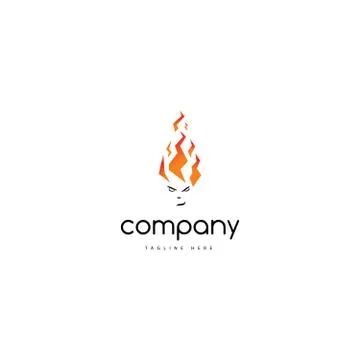 Fire head logo Stock Illustration