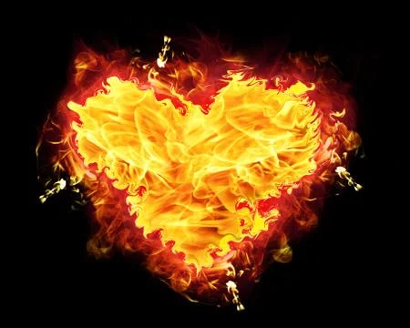 Fire Heart Stock Illustration