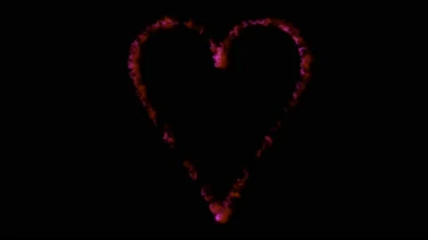 Fire heart motion graphics with night background Stock Footage 138074420