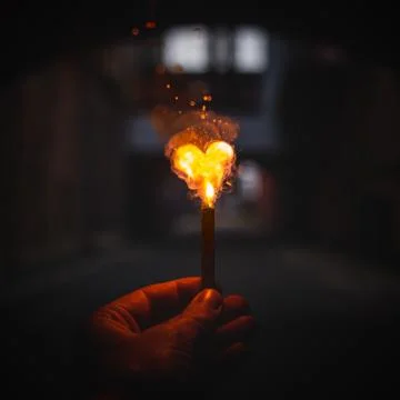 Fire Heart Stock Photos