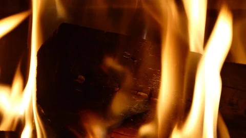 The fire in the hearth. Fire in the fireplace. Stock Footage 102240685