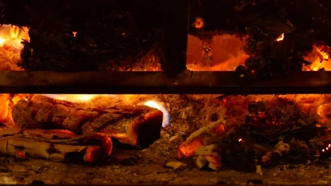 The fire in the hearth. Fire in the fireplace. Stock Footage 102246994