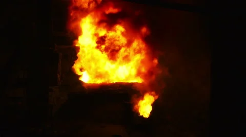 The fire in the hearth Stock Footage 55320896