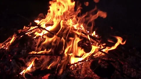 Fire Hearth - Slow Motion (1) Stock Footage 40613610