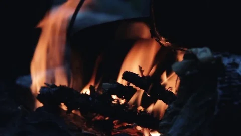The fire heats the bowler Stock Footage