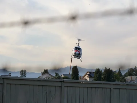 Fire Helicopter fly over Stock Footage