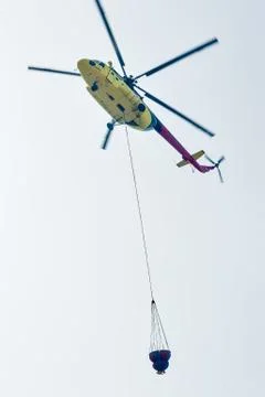 Fire helicopter MI-8 스톡 사진