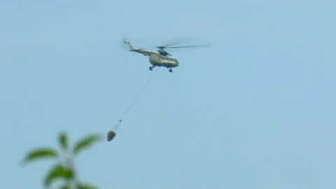 Fire Helicopter in Ukraine Stock Footage 204123274