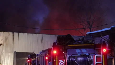 Fire hellicopter city Video stock 148112541