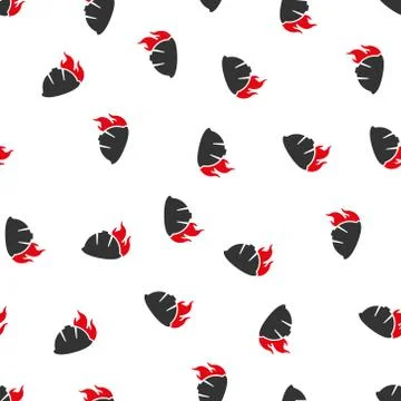 Fire Helmet Flat Vector Seamless Pattern Stock Illustration